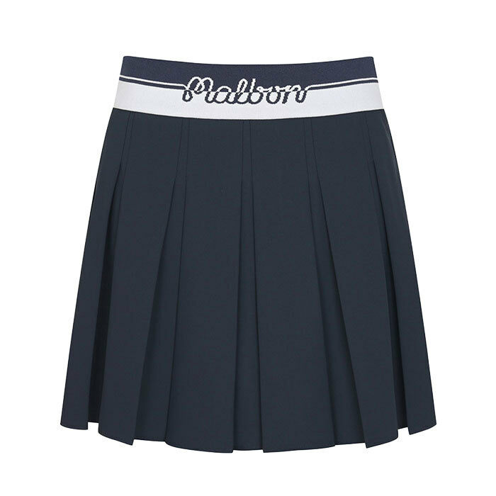[국내배송] 26SS 말본 와이드 로고 밴딩 플리츠 스커트 네이비 M6222PSK51NVY - Malbon