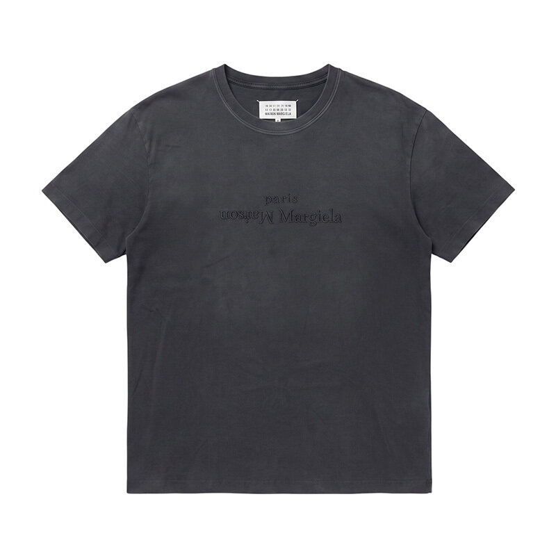 메종마르지엘라 차콜 로고 자수 남성 티셔츠 90 - Maison Margiela