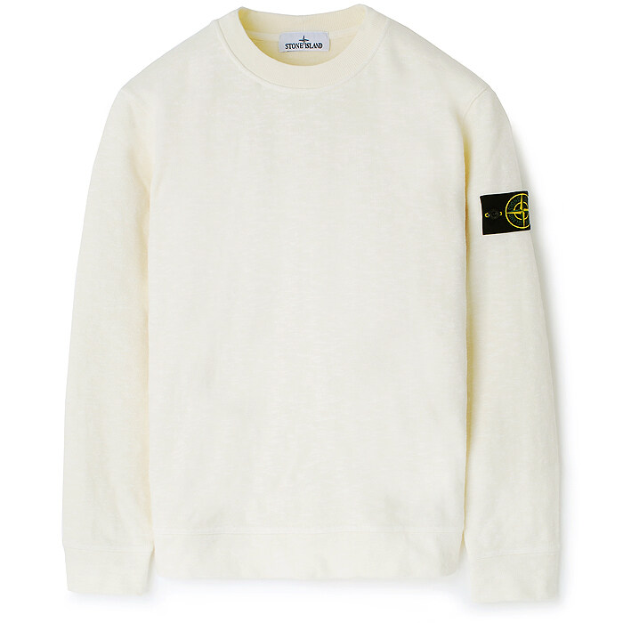 25FW 스톤 헤비코튼 니트 맨투맨 아이보리 K2S156100053 S0238 V0093 - Stone Island