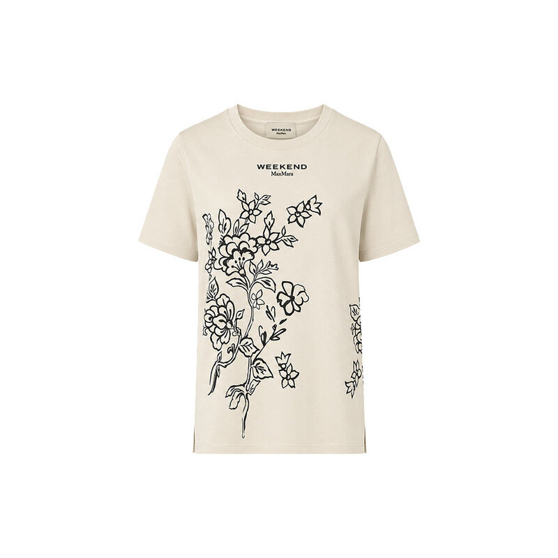 26FW 에디손 WKDEDISON 플라워 프린팅 반팔 티셔츠 네추럴 2625976041 003 - Max Mara