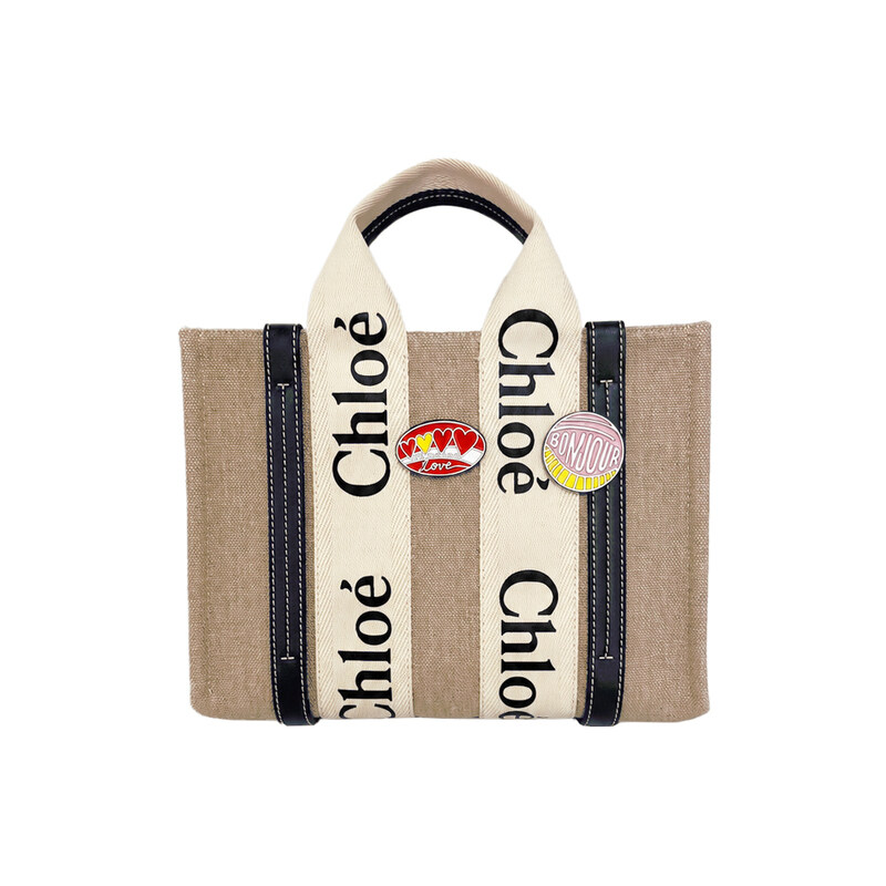 26FW 우디 스몰 토트/숄더백 화이트/블루 CHC22AS397I26 91J-1 - Chloe
