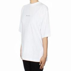 마르니  미니 로고 오버 반팔 티셔츠 화이트 여성 HUMU0223P1 USC87 LOW01 썸네일 2