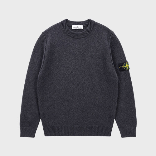 [스톤아일랜드] 26FW 와펜패치 크루넥 라운드 니트 차콜 남성 니트 L2S155100072 S00A3 V0M62 / TTA - Stone Island
