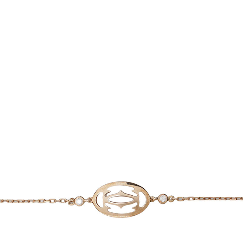 로즈 골드 18K 다이아 로고 드 까르띠에 팔찌 - Cartier