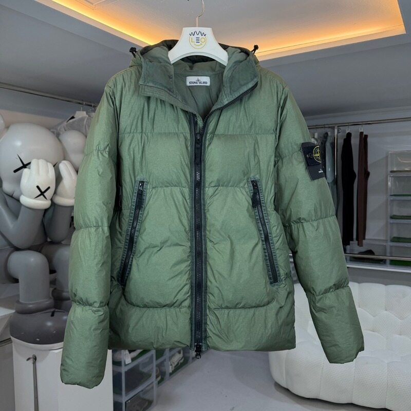스톤아일랜드 크링클랩스 후드 패딩 - Stone Island