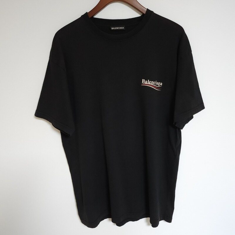 발렌시아가 블랙 웨이브로고 남성 반팔티 오버핏 남자 반팔 티셔츠 G343 - Balenciaga