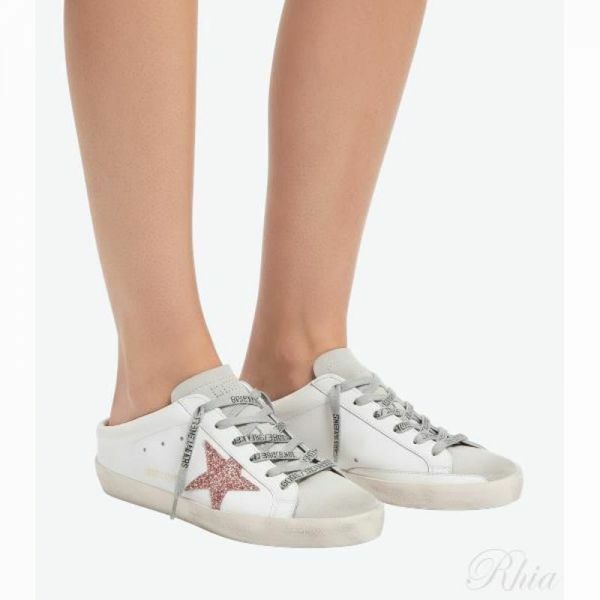 골든구스 26FW GWF00110 F005887 10386 슈퍼스타 사봇 핑크 글리터 스타 - Golden Goose