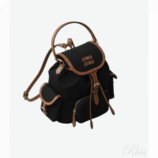 미우미우 26FW 캔버스 가죽 백팩 미디엄 5BZ043 2IBQ F0RS5 - Miu Miu