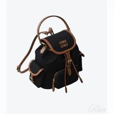 미우미우 26FW 캔버스 가죽 백팩 미디엄 5BZ043 2IBQ F0RS5 썸네일 1