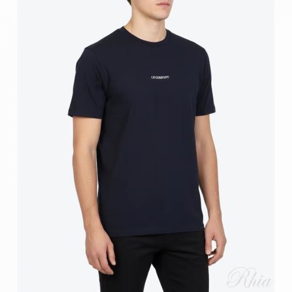 CP컴퍼니 24 1 저지 가먼트다이 로고 티셔츠 16CMTS085A 005431G 888 가먼트 다이드 - CP company