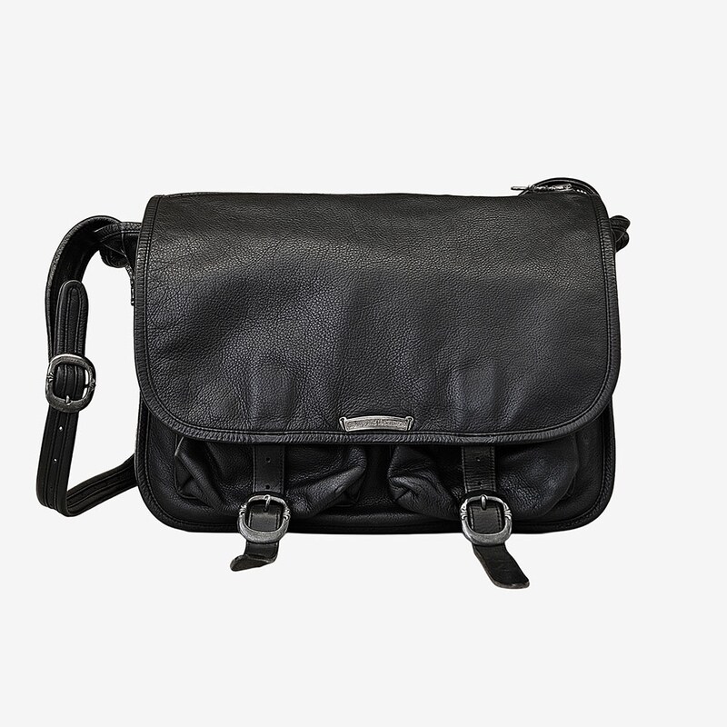 크롬하츠 건슬링거 메신저 숄더백 블랙 레더 0ALWCRT5 - Chrome Hearts