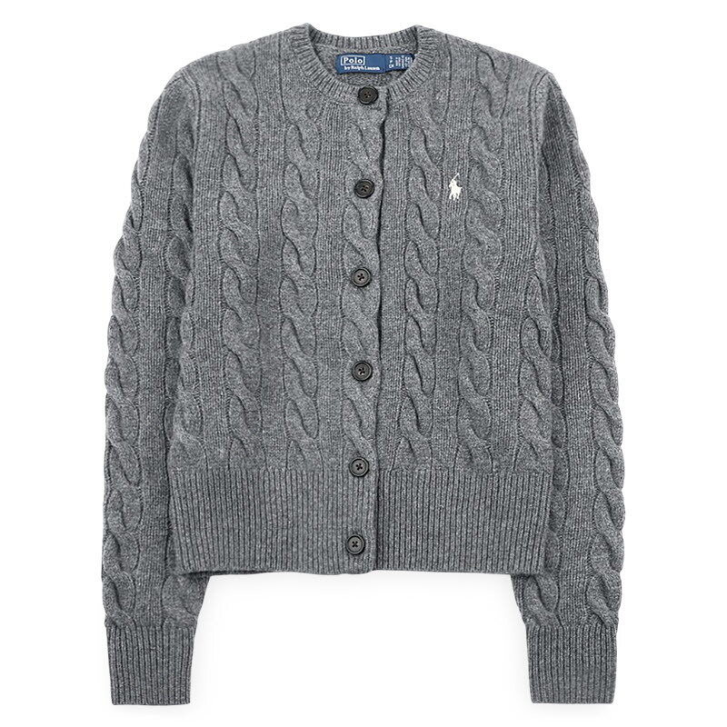 디몬트 폴로랄프로렌 여성 자수 로고 케이블 니트 가디건(그레이) 211972104 500 - Polo Ralph Lauren