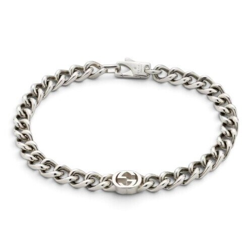 구찌 남성 인터로킹 팔찌 실버 843736 J8400 0818 - Gucci