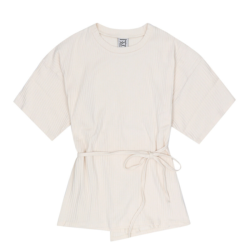 베이스레인지 FSHT RIB 000 OFF WHITE SHAW 쇼 여성 반팔티 - Baserange
