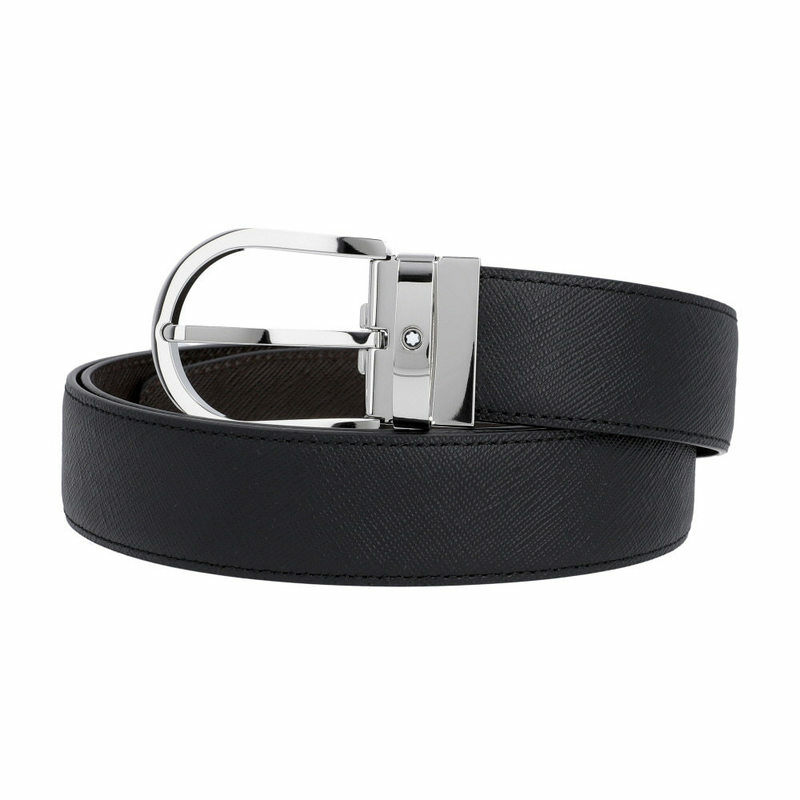 몽블랑 222145 홀스슈 블랙/브라운 양면 벨트 - Montblanc