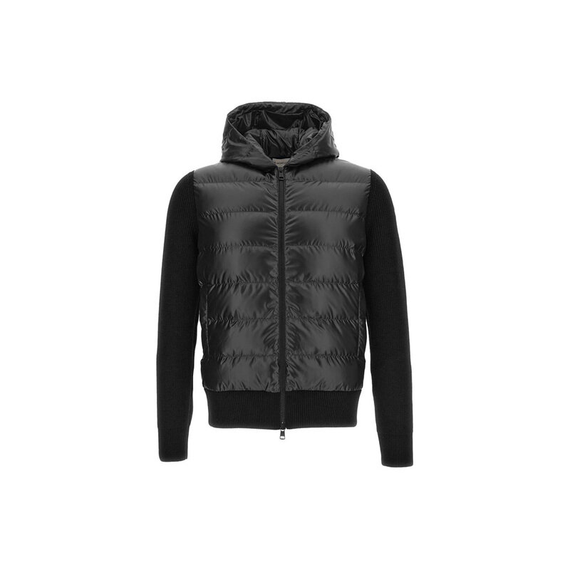 26FW 로고 패치 니트 믹스 경량 패딩자켓 블랙 9B000 28 M1131 999 - Moncler