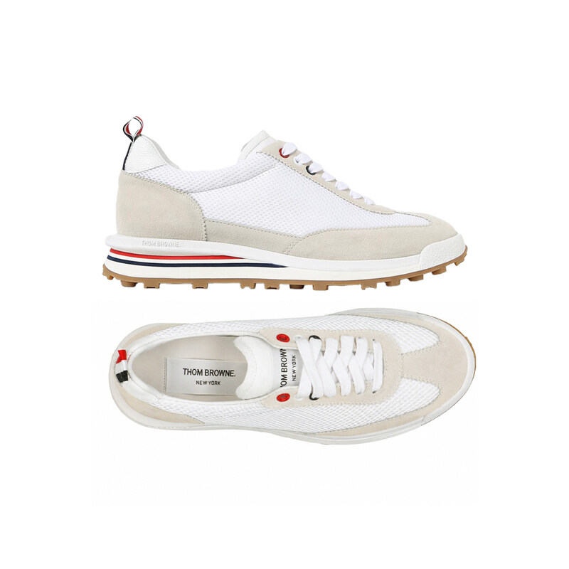26FW 테크 러너 스웨이드 스니커즈 화이트 MFD180A 03050 100 - Thom Browne