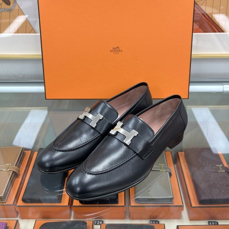 [더럭스] 에르메스 PARIS 파리 로퍼 블랙 은장 H201199Z - Hermes