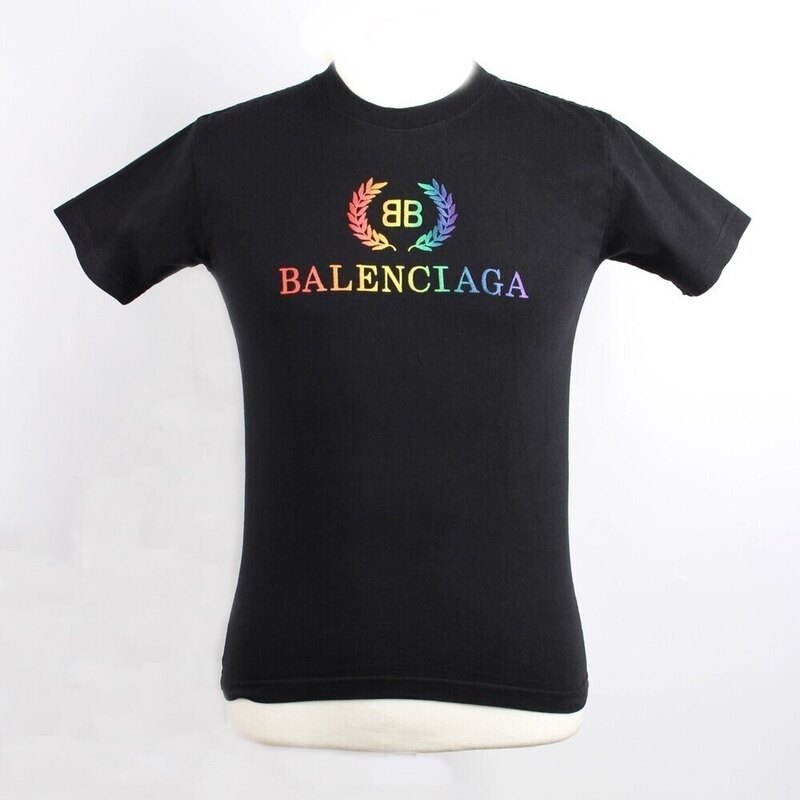 발렌시아가 한정판 레인보우 월계수 자수 반팔 티셔츠 XS(44) - Balenciaga