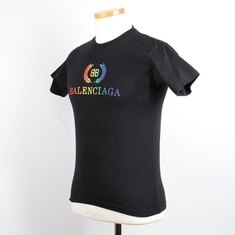 발렌시아가 한정판 레인보우 월계수 자수 반팔 티셔츠 XS(44) 썸네일 1