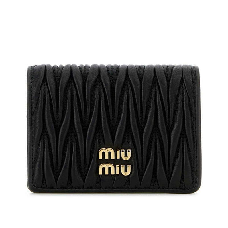 26FW 미우 미우 스몰 마테라쎄 나파 레더 월렛 블랙 5MV021 AFPP F0002 - Miu Miu