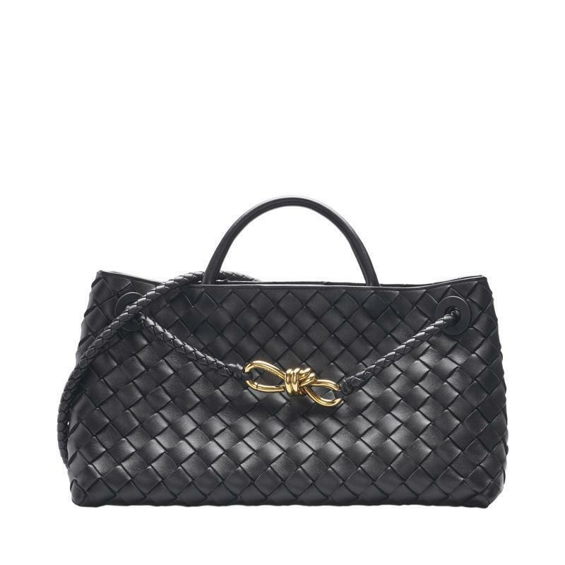 블랙 안디아모 금장 이스트 웨스트 토트백 - Bottega Veneta