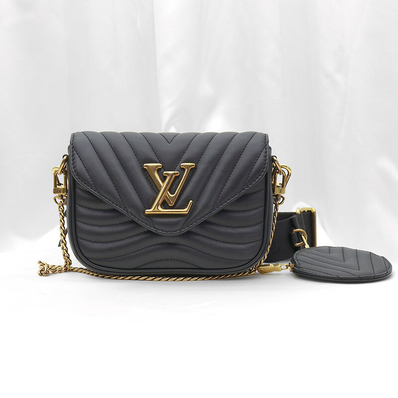 Louis Vuitton(루이비통) M56461 블랙 카프스킨 빈티지 골드 뉴 웨이브 멀티 포쉐트 크로스 2WAY - Louis Vuitton