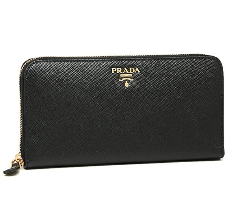 프라다 로고 사피아노 장지갑 블랙 1ML506 QWA F0002 - Prada