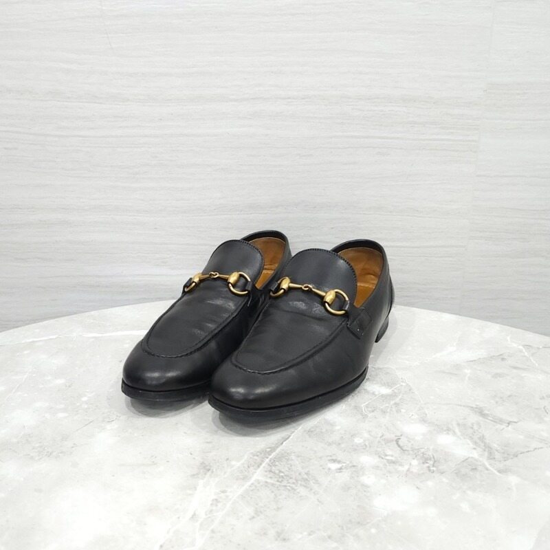 [럭스유] 6.5 / 구찌 블랙 레더 홀스빗 조르단 로퍼 406994 - Gucci