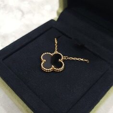 [럭스유] 반클리프앤아펠 빈티지 알함브라 목걸이 오닉스 18K 옐로우골드 썸네일 5
