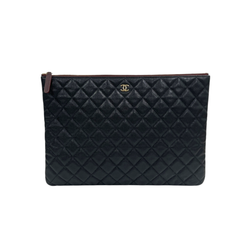 샤넬 A82552 블랙 캐비어 금장 CC 로고 클래식 라지 클러치백H00399 - Chanel
