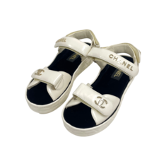 샤넬 G37456 화이트 CC로고 벨크로 샌들 슬리퍼H00397 썸네일 3