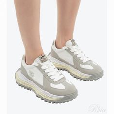 미하라야스히로 26SS 래리 OG 솔 믹스 머터리얼 로우탑 스니커즈 A14FW703 화이트 썸네일 1