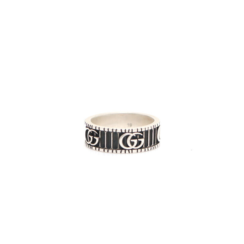 구찌 551899 실버 더블 GG 로고 마몽 와이드 링 반지kk59024803 - Gucci