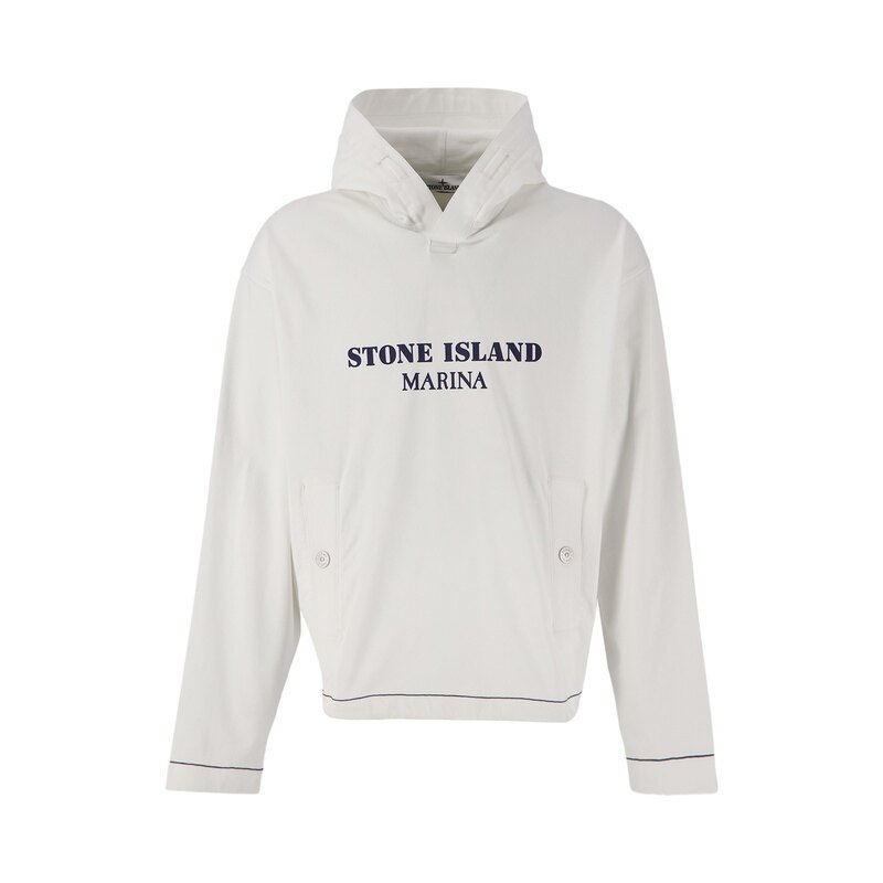 스톤아일랜드 레터링 프린트 남성 후드 티셔츠 8015615X2 V0001 - Stone Island