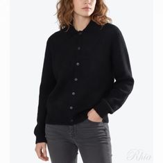 아워레가시 26FW 이브닝 폴로 블랙 퍼지 알파카 M4213ECFSE 가디건 썸네일 1