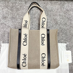 더팩토리 24FW 끌로에 WOODY 우디 미디엄 토트백 하자 세일 1 / 화이트,블루 (CHC22AS383I26 91J) 썸네일 3