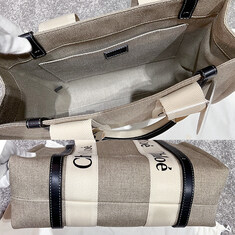 더팩토리 24FW 끌로에 WOODY 우디 미디엄 토트백 하자 세일 1 / 화이트,블루 (CHC22AS383I26 91J) 썸네일 6