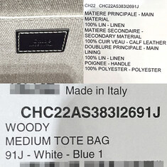 더팩토리 24FW 끌로에 WOODY 우디 미디엄 토트백 하자 세일 1 / 화이트,블루 (CHC22AS383I26 91J) 썸네일 7
