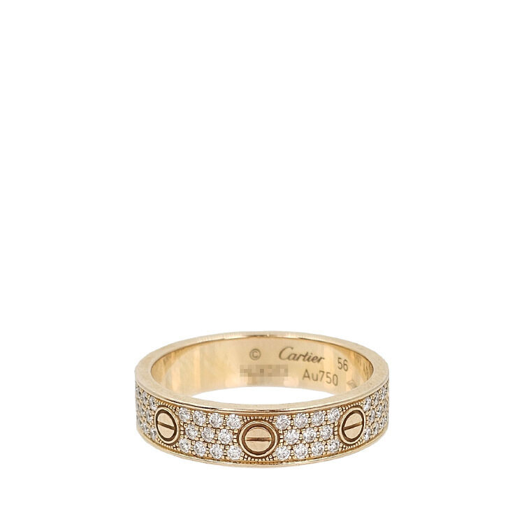 까르띠에 러브 파베 반지 스몰 56호 B40858 5583 - Cartier