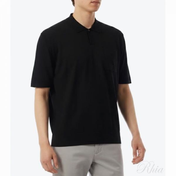 CP컴퍼니 26SS 리슬 스레드 쇼츠 슬리브 폴로 20CMKN234A 110659A 999 리스 반팔 셔츠 - CP company
