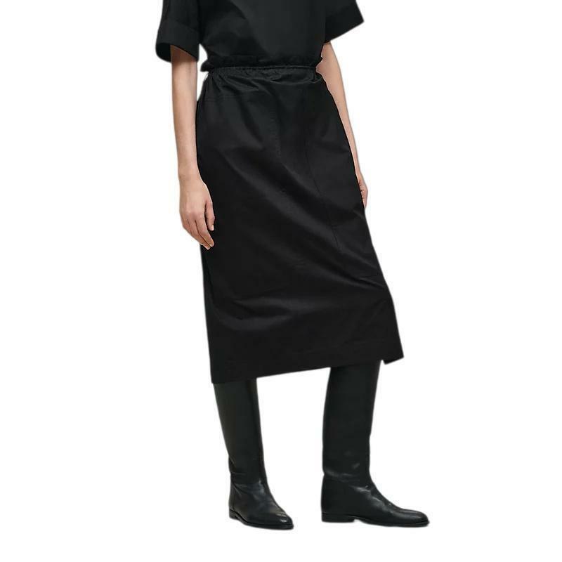 에르메스 포숑 Pochon skirt 허리 주름 모자이크 패튼 여성 스커트 누아 H6H0333DB0238 - Hermes
