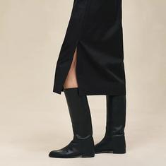 에르메스 포숑 Pochon skirt 허리 주름 모자이크 패튼 여성 스커트 누아 H6H0333DB0238 썸네일 4