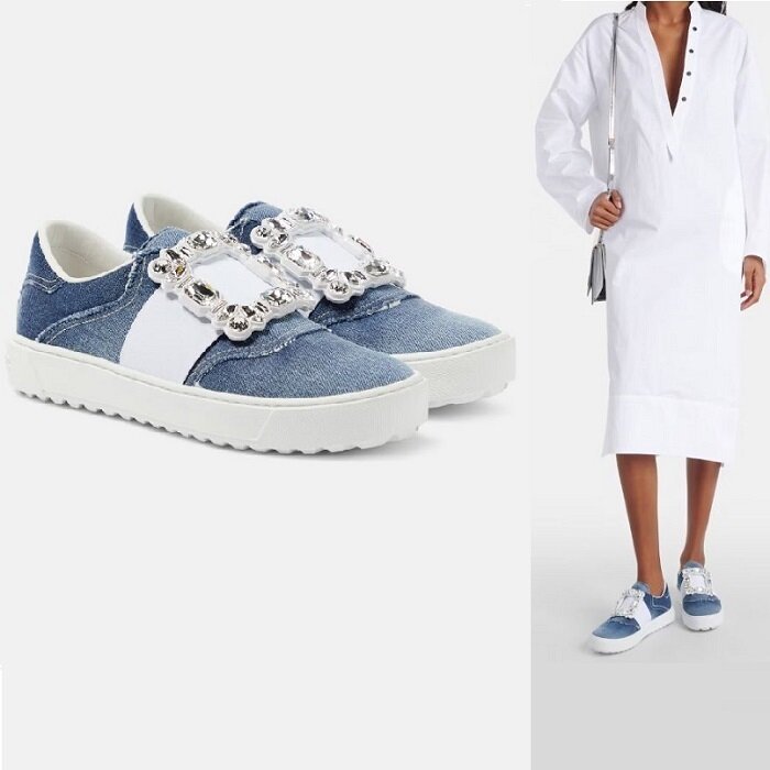 로저비비에 VERY VIVIER 스트라스 데님 스니커즈 RVW68734610IUB0832 - Roger Vivier