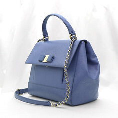 Ferragamo(페라가모) 21 F558 블루 카프스킨 금장 바라보우 옥스퍼드 2WAY 썸네일 2