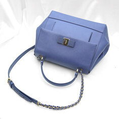 Ferragamo(페라가모) 21 F558 블루 카프스킨 금장 바라보우 옥스퍼드 2WAY 썸네일 4