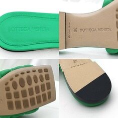 Bottega Veneta(보테가베네타) 627710 그린 램스킨 패딩 인트레치아토 위빙 플랫 뮬 36 썸네일 5