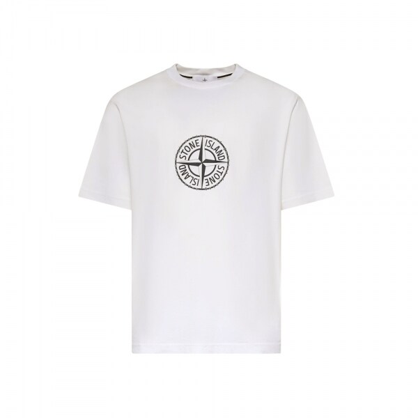 스톤 26SS 로고 프린팅 티셔츠 화이트 L1S15 2100001 S0362 V0001 - Stone Island