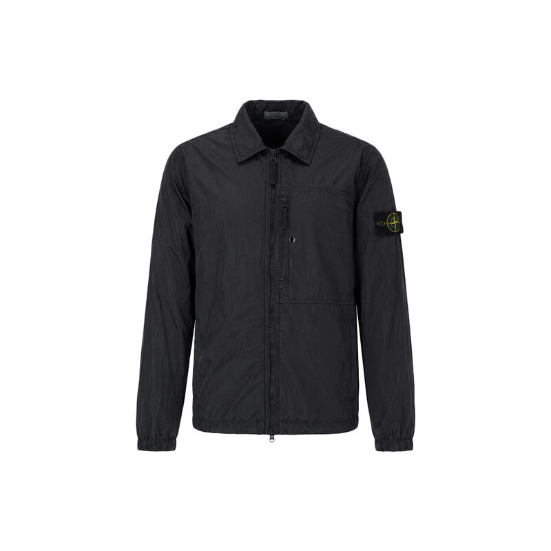 스톤 26FW 와펜 패치 나일론 에코닐 오버셔츠 자켓 블랙 L2S15 1200041 S0019 V0029 - Stone Island