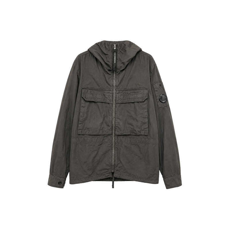 CP컴퍼니 26SS 렌즈 와펜 마이크로랩스 후드 셔츠자켓 그레이 20CMOS076A 110324G 921 - CP company